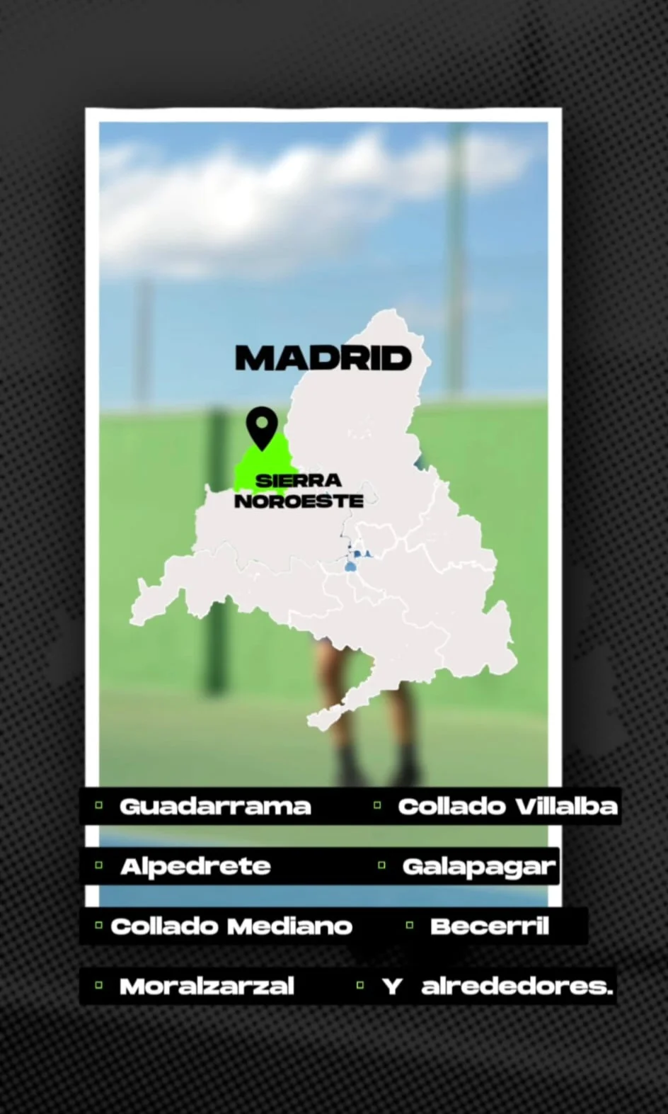 Mapa de madrid noroeste de la liga de tenis